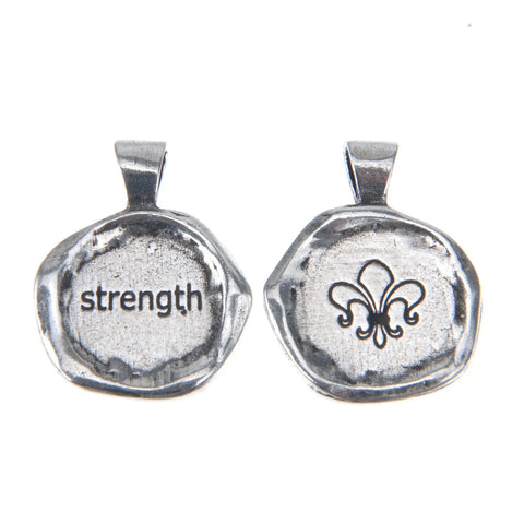 Handcrafted Strength Wax Seal Charm – Recycled Pewter Pendant | Unique Artisan Jewelry Made in USA Whitney Howard Designs  Wax Seals