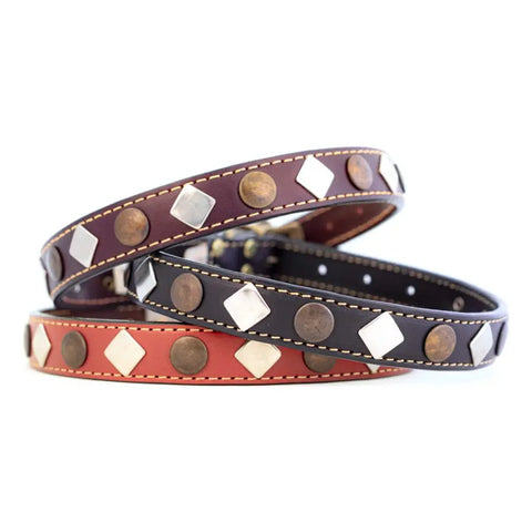 Handcrafted Studded Full Grain Leather Dog Collar – Durable Classic Design | Made in USA by Auburn Leathercrafters Auburn Leathercrafters  item