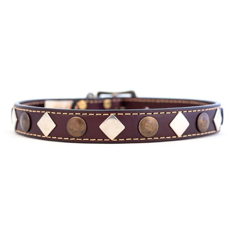Handcrafted Studded Full Grain Leather Dog Collar – Durable Classic Design | Made in USA by Auburn Leathercrafters Auburn Leathercrafters  item
