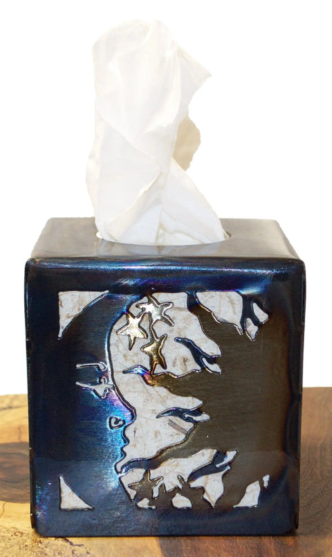 Handcrafted Sun and Moon Tissue Box Cover – Artistic Home Accent Decor | Made in USA Knights Home Decor  item