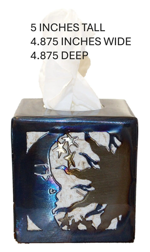 Handcrafted Sun and Moon Tissue Box Cover – Artistic Home Accent Decor | Made in USA Knights Home Decor  item