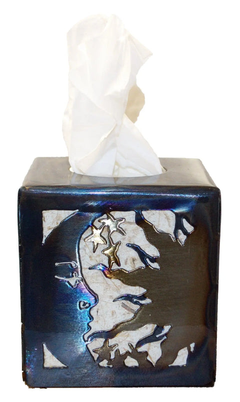 Handcrafted Sun and Moon Tissue Box Cover – Artistic Home Accent Decor | Made in USA Knights Home Decor  item