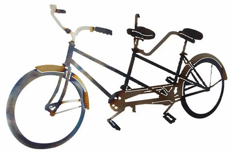 Handcrafted Tandem Bike Metal Wall Art – Vintage Decor | Made in USA Veteran-Owned Knights Home Decor  item