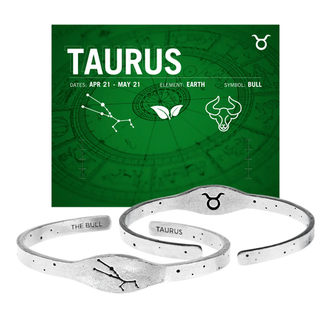 Handcrafted Taurus Zodiac Cuff Bracelet – Recycled Pewter Astrological Jewelry | Made in USA Whitney Howard Designs  Zodiac Cuffs