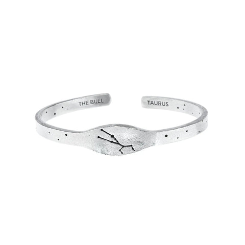 Handcrafted Taurus Zodiac Cuff Bracelet – Recycled Pewter Astrological Jewelry | Made in USA Whitney Howard Designs  Zodiac Cuffs