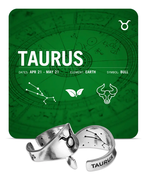 Handcrafted Taurus Zodiac Ring – Recycled Pewter Astrology Band With Bull Symbol | Made in USA Whitney Howard Designs  Zodiac Rings