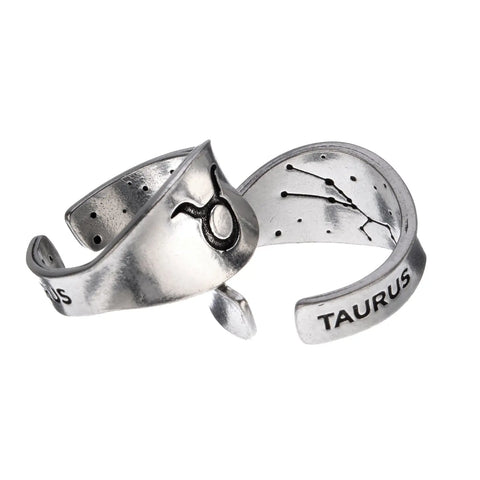 Handcrafted Taurus Zodiac Ring – Recycled Pewter Astrology Band With Bull Symbol | Made in USA Whitney Howard Designs  Zodiac Rings