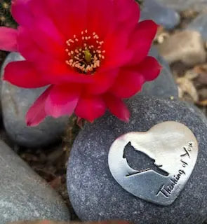 Handcrafted Thinking of You Memorial Stone – 3 Inch River Rock Keepsake | Whitney Howard Designs Made in USA Whitney Howard Designs  Rock Garden