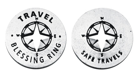 Handcrafted Travel Blessing Ring Charm – Recycled Pewter Compass Token | Made in USA Keepsake Gift Whitney Howard Designs  Blessing Ring