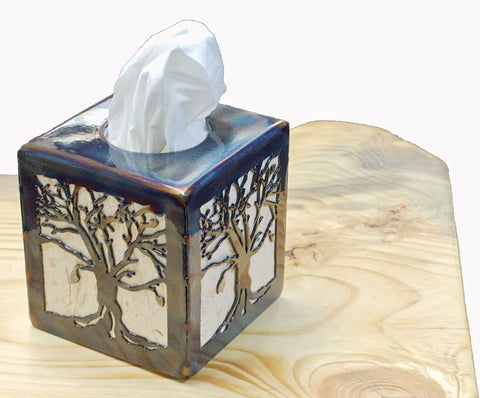 Handcrafted Tree of Life Tissue Box Cover – Rustic Home Decor Accent | Made in USA by Veteran Family Business Knights Home Decor  item