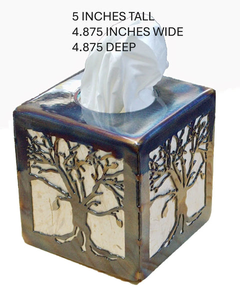 Handcrafted Tree of Life Tissue Box Cover – Rustic Home Decor Accent | Made in USA by Veteran Family Business Knights Home Decor  item