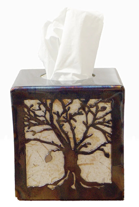 Handcrafted Tree of Life Tissue Box Cover – Rustic Home Decor Accent | Made in USA by Veteran Family Business Knights Home Decor  item