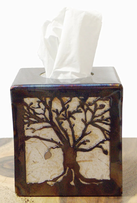 Handcrafted Tree of Life Tissue Box Cover – Rustic Home Decor Accent | Made in USA by Veteran Family Business Knights Home Decor  item