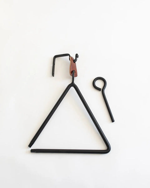 Handcrafted Triangle Dinner Bell – Amish Forged Metal with Leather Hanger | Made in USA Millstream Home  Kitchen + Dining