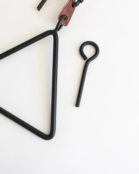 Handcrafted Triangle Dinner Bell – Amish Forged Metal with Leather Hanger | Made in USA Millstream Home  Kitchen + Dining
