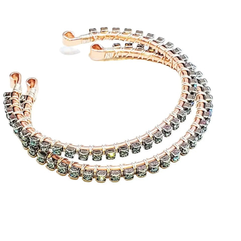 Handcrafted Turquoise Crystal Wire Wrapped Tennis Bracelet – Montana Style | Made in USA Alexa Martha Designs  Bangles /Bracelets