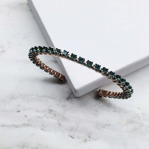 Handcrafted Turquoise Crystal Wire Wrapped Tennis Bracelet – Montana Style | Made in USA Alexa Martha Designs  Bangles /Bracelets