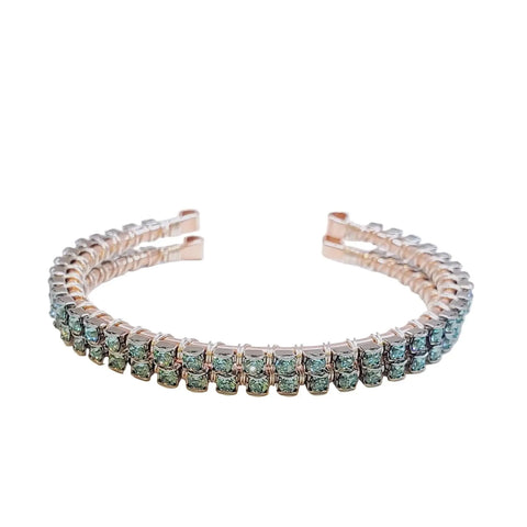 Handcrafted Turquoise Crystal Wire Wrapped Tennis Bracelet – Montana Style | Made in USA Alexa Martha Designs  Bangles /Bracelets