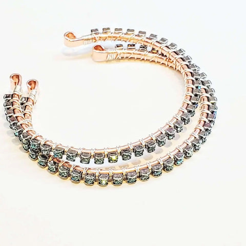 Handcrafted Turquoise Crystal Wire Wrapped Tennis Bracelet – Montana Style | Made in USA Alexa Martha Designs  Bangles /Bracelets