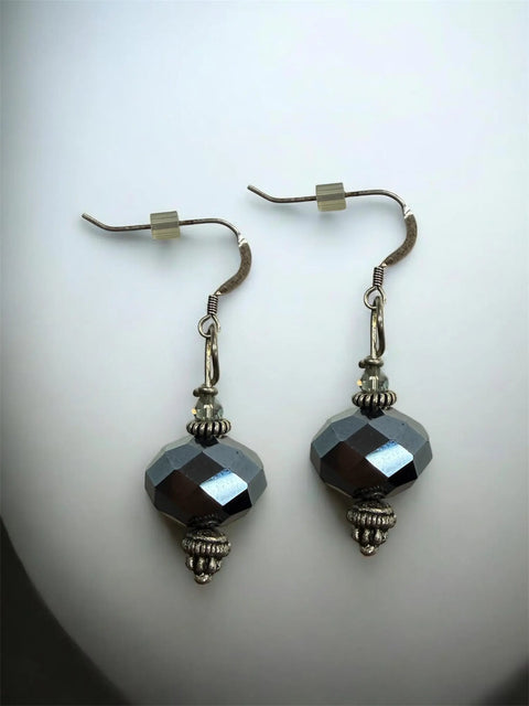 Handcrafted Two-Tone Faceted Crystal Earrings 1 Inch – Lightweight Team Spirit Jewelry | Made in USA Michelle Marie Boutique  Earrings