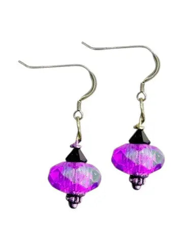 Handcrafted Two-Tone Faceted Crystal Earrings 1 Inch – Lightweight Team Spirit Jewelry | Made in USA Michelle Marie Boutique  Earrings