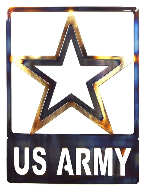 Handcrafted US Army Metal Wall Art – Heat-Treated Rustic Finish – Veteran Owned | Made in USA Knights Home Decor  item
