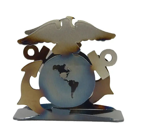 Handcrafted US Marines Metal Napkin Holder – Veteran-Made Table Decor | Made in USA Knights Home Decor  item