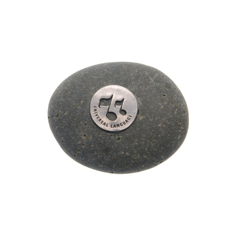 Handcrafted Universal Language Meditation Stone – Natural River Rock with Recycled Pewter | Made in USA Inspirational Gift for Connection and Love Whitney Howard Designs  Meditation Stones