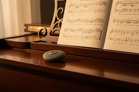 Handcrafted Universal Language Meditation Stone – Natural River Rock with Recycled Pewter | Made in USA Inspirational Gift for Connection and Love Whitney Howard Designs  Meditation Stones