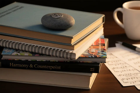 Handcrafted Universal Language Meditation Stone – Natural River Rock with Recycled Pewter | Made in USA Inspirational Gift for Connection and Love Whitney Howard Designs  Meditation Stones