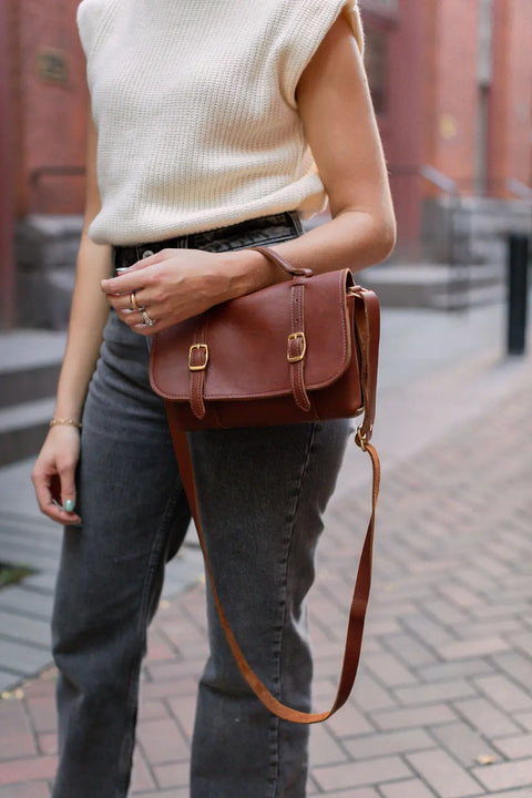 Handcrafted Vintage Leather Crossbody Purse – American Made Shoulder Bag | Made in USA Urban Southern  Bags