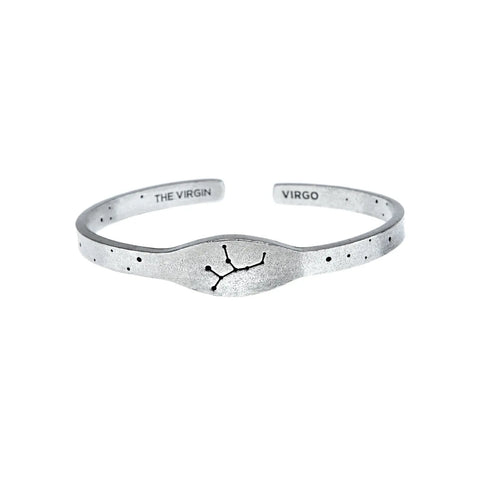 Handcrafted Virgo Zodiac Cuff Bracelet – Recycled Pewter Astrological Jewelry | Made in USA Whitney Howard Designs  Zodiac Cuffs
