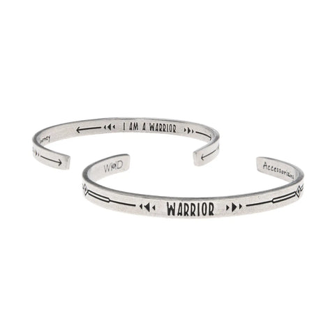 Handcrafted Warrior Quotable Cuff Bracelet – Recycled Lead-Free Pewter Inspirational Jewelry | Made in USA Whitney Howard Designs  Cuff Bracelets