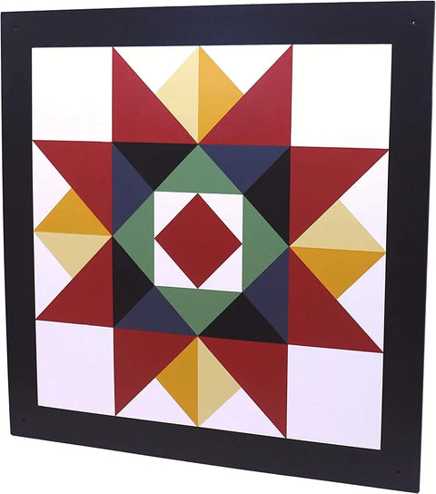Handcrafted Washington Star Barn Quilt – Amish Outdoor Wall Art | Made in USA Amish Toy Box  Lawn & Patio