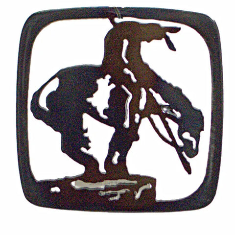 Handcrafted Western Metal Coaster – Rustic Cowboy Design – Made in USA | Vintage Home Décor Knights Home Decor  item