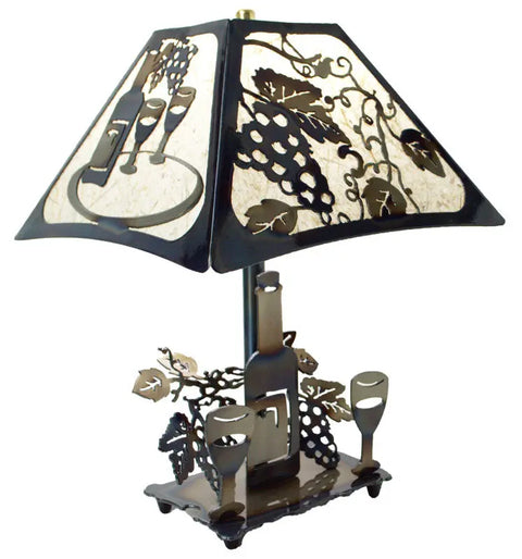 Handcrafted Wine Lamp – Artistic Metalwork Table Accent | Handmade Home Decor Knights Home Decor  item