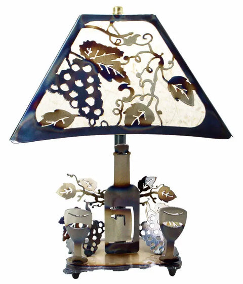 Handcrafted Wine Lamp – Artistic Metalwork Table Accent | Handmade Home Decor Knights Home Decor  item