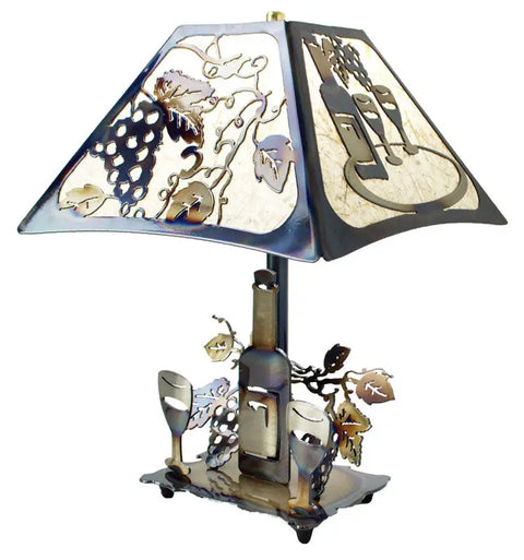 Handcrafted Wine Lamp – Artistic Metalwork Table Accent | Handmade Home Decor Knights Home Decor  item