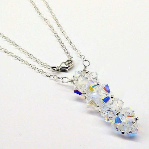 Handcrafted Wire Woven Crystal Bar Necklace – Swarovski Rock Candy Pendant | Made in USA Alexa Martha Designs  Necklace