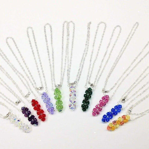 Handcrafted Wire Woven Crystal Bar Necklace – Swarovski Rock Candy Pendant | Made in USA Alexa Martha Designs  Necklace