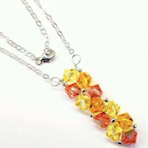 Handcrafted Wire Woven Crystal Bar Necklace – Swarovski Rock Candy Pendant | Made in USA Alexa Martha Designs  Necklace