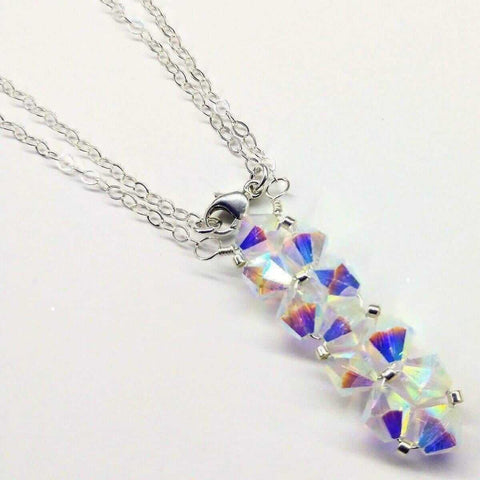 Handcrafted Wire Woven Crystal Bar Necklace – Swarovski Rock Candy Pendant | Made in USA Alexa Martha Designs  Necklace
