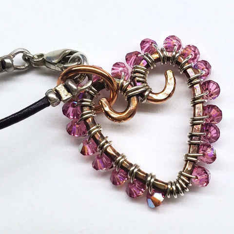 Handcrafted Wire Wrapped Crystal Heart Necklace – Montana Artisan Jewelry | Made in USA Alexa Martha Designs  Necklace