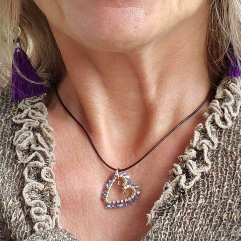 Handcrafted Wire Wrapped Crystal Heart Necklace – Montana Artisan Jewelry | Made in USA Alexa Martha Designs  Necklace