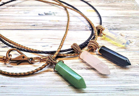 Handcrafted Wire Wrapped Pointed Crystal Necklace – Vegan Friendly | Made in Montana USA Alexa Martha Designs  Pendant
