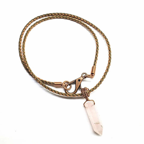 Handcrafted Wire Wrapped Pointed Crystal Necklace – Vegan Friendly | Made in Montana USA Alexa Martha Designs  Pendant