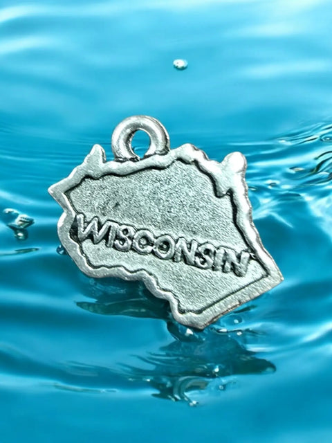 Handcrafted Wisconsin Pewter State Charm 1.75 Inch – Durable Travel Jewelry Accessory | Made in USA Michelle Marie Boutique  Charms and Pendants