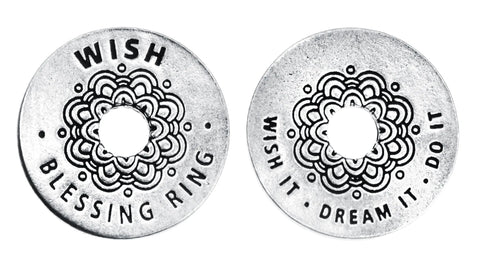 Handcrafted Wish Blessing Ring Charm – Recycled Pewter Inspirational Jewelry | Made in USA Sustainable Gift Whitney Howard Designs  Blessing Ring