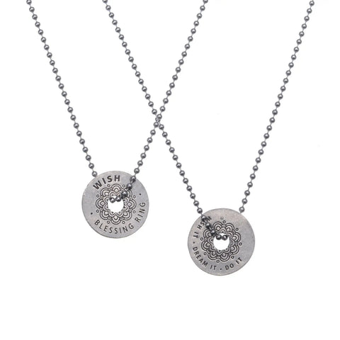 Handcrafted Wish Blessing Ring Charm – Recycled Pewter Inspirational Jewelry | Made in USA Sustainable Gift Whitney Howard Designs  Blessing Ring