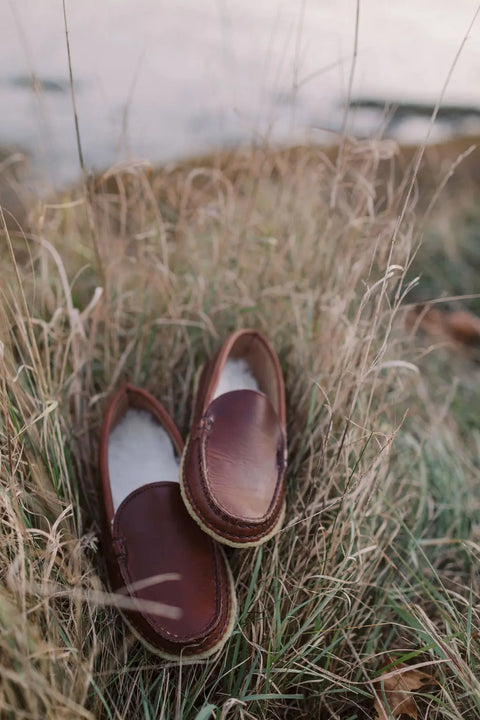 Handcrafted Women’s Leather Slippers Lined With Rabbit Fur – Winter Harbor Comfort | Made in USA Rogue Industries  Footwear